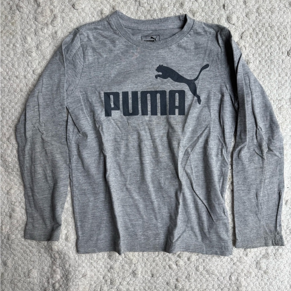 Kids Puma Heather Gray Crewneck Long Sleeve Tee size 6